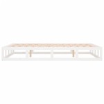 vidaXL Cadru de pat King Size, alb, 150x200 cm, lemn masiv vidaXL Cadru de pat King Size, alb, 150x200 cm, lemn masiv