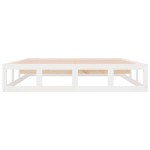 vidaXL Cadru de pat dublu, alb, 135x190 cm, lemn masiv