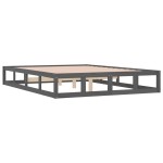 vidaXL Cadru de pat dublu, gri, 135x190 cm, lemn masiv