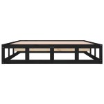 vidaXL Cadru de pat dublu, negru, 135x190 cm, lemn masiv vidaXL Cadru de pat dublu, negru, 135x190 cm, lemn masiv