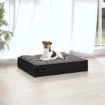 vidaXL Pat pentru câini, negru, 51,5x44x9 cm, lemn masiv de pin vidaXL Pat pentru câini, negru, 51,5x44x9 cm, lemn masiv de pin