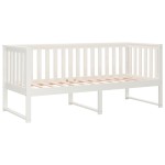 vidaXL Pat de zi fără saltea alb 75x190 cm lemn masiv de pin
