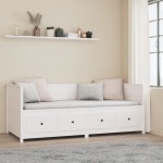 vidaXL Pat de zi fără saltea, alb, 80x200 cm, lemn masiv pin