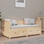 vidaXL Pat de zi fără saltea 75x190 cm din lemn masiv de pin