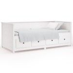 vidaXL Pat de zi fără saltea alb 75x190 cm lemn masiv de pin