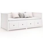 vidaXL Pat de zi fără saltea alb 75x190 cm lemn masiv de pin