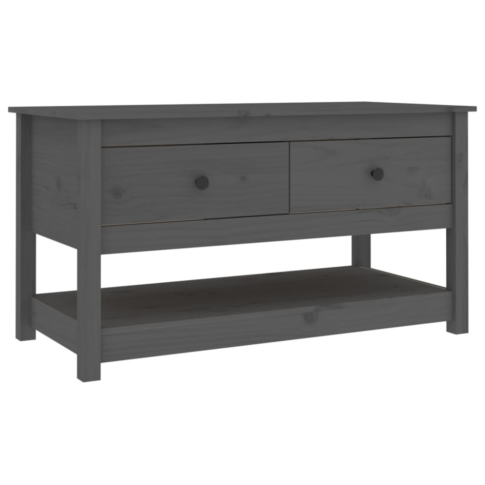 vidaXL Măsuță de cafea, gri, 102x49x55 cm, lemn masiv de pin