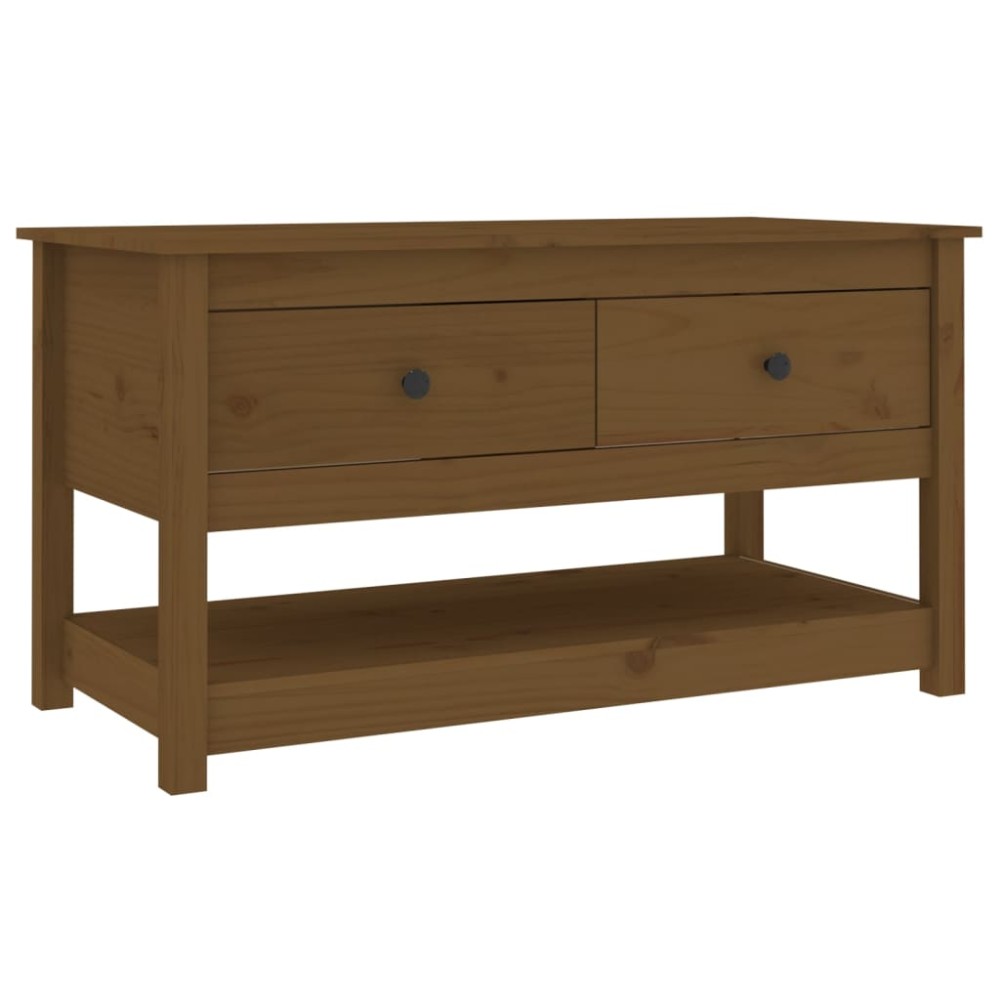 vidaXL Măsuță de cafea, maro miere, 102x49x55 cm, lemn masiv de pin