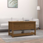 vidaXL Măsuță de cafea, maro miere, 102x49x55 cm, lemn masiv de pin vidaXL Măsuță de cafea, maro miere, 102x49x55 cm, lemn masiv de pin