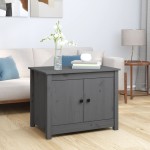 vidaXL Măsuță de cafea, gri, 71x49x55 cm, lemn masiv de pin vidaXL Măsuță de cafea, gri, 71x49x55 cm, lemn masiv de pin