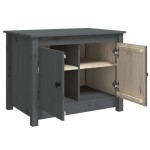 vidaXL Măsuță de cafea, gri, 71x49x55 cm, lemn masiv de pin vidaXL Măsuță de cafea, gri, 71x49x55 cm, lemn masiv de pin