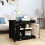 vidaXL Măsuță de cafea, negru, 71x49x55 cm, lemn masiv de pin vidaXL Măsuță de cafea, negru, 71x49x55 cm, lemn masiv de pin