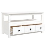 vidaXL Măsuță de cafea, alb, 102x49x55 cm, lemn masiv de pin