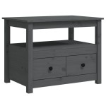 vidaXL Măsuță de cafea, gri, 71x49x55 cm, lemn masiv de pin vidaXL Măsuță de cafea, gri, 71x49x55 cm, lemn masiv de pin