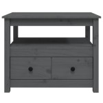 vidaXL Măsuță de cafea, gri, 71x49x55 cm, lemn masiv de pin vidaXL Măsuță de cafea, gri, 71x49x55 cm, lemn masiv de pin