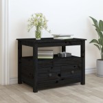 vidaXL Măsuță de cafea, negru, 71x49x55 cm, lemn masiv de pin vidaXL Măsuță de cafea, negru, 71x49x55 cm, lemn masiv de pin