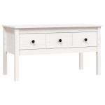 vidaXL Măsuță de cafea, alb, 102x49x55 cm, lemn masiv de pin