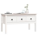 vidaXL Măsuță de cafea, alb, 102x49x55 cm, lemn masiv de pin
