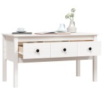 vidaXL Măsuță de cafea, alb, 102x49x55 cm, lemn masiv de pin