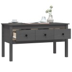 vidaXL Măsuță de cafea, gri, 102x49x55 cm, lemn masiv de pin