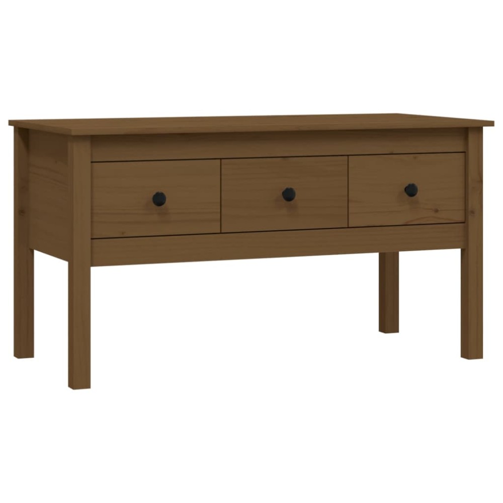 vidaXL Măsuță de cafea, maro miere, 102x49x55 cm, lemn masiv de pin
