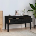 vidaXL Măsuță de cafea, negru, 102x49x55 cm, lemn masiv de pin vidaXL Măsuță de cafea, negru, 102x49x55 cm, lemn masiv de pin