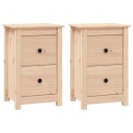 vidaXL Noptiere, 2 buc., 40x35x61,5 cm, lemn masiv de pin vidaXL Noptiere, 2 buc., 40x35x61,5 cm, lemn masiv de pin
