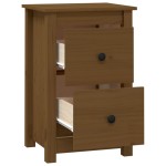 vidaXL Noptiere, 2 buc, maro miere, 40x35x61,5 cm, lemn masiv de pin