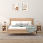 vidaXL Noptiere, 2 buc., 40x35x55 cm, lemn masiv de pin vidaXL Noptiere, 2 buc., 40x35x55 cm, lemn masiv de pin