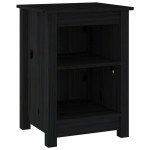 vidaXL Noptiere, 2 buc., negru, 40x35x55 cm, lemn masiv de pin vidaXL Noptiere, 2 buc., negru, 40x35x55 cm, lemn masiv de pin