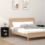 vidaXL Noptiere, 2 buc., negru, 40x35x55 cm, lemn masiv de pin vidaXL Noptiere, 2 buc., negru, 40x35x55 cm, lemn masiv de pin