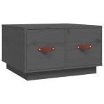 vidaXL Măsuță de cafea, gri, 60x50x35 cm, lemn masiv de pin vidaXL Măsuță de cafea, gri, 60x50x35 cm, lemn masiv de pin