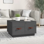 vidaXL Măsuță de cafea, gri, 60x50x35 cm, lemn masiv de pin vidaXL Măsuță de cafea, gri, 60x50x35 cm, lemn masiv de pin