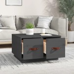 vidaXL Măsuță de cafea, gri, 60x50x35 cm, lemn masiv de pin vidaXL Măsuță de cafea, gri, 60x50x35 cm, lemn masiv de pin