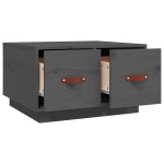 vidaXL Măsuță de cafea, gri, 60x50x35 cm, lemn masiv de pin vidaXL Măsuță de cafea, gri, 60x50x35 cm, lemn masiv de pin