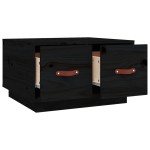 vidaXL Măsuță de cafea, negru, 60x53x35 cm, lemn masiv de pin vidaXL Măsuță de cafea, negru, 60x53x35 cm, lemn masiv de pin