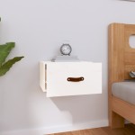 vidaXL Noptieră de perete, alb, 40x29,5x22 cm