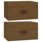 vidaXL Noptiere de perete, 2 buc., maro miere, 40x29,5x22 cm