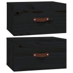 vidaXL Noptiere de perete, 2 buc., negru, 40x29,5x22 cm vidaXL Noptiere de perete, 2 buc., negru, 40x29,5x22 cm
