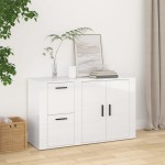 vidaXL Servantă, alb extralucios, 100x33x59,5 cm, lemn compozit