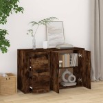 vidaXL Servantă, stejar fumuriu, 100x33x59,5 cm, lemn compozit