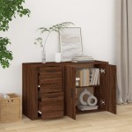 vidaXL Servantă, stejar maro, 100x33x59,5 cm, lemn compozit