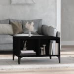 vidaXL Măsuță de cafea, negru, 60x50x36,5 cm, lemn compozit vidaXL Măsuță de cafea, negru, 60x50x36,5 cm, lemn compozit
