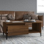vidaXL Măsuță de cafea, stejar maro, 90x50x36,5 cm, lemn prelucrat vidaXL Măsuță de cafea, stejar maro, 90x50x36,5 cm, lemn prelucrat