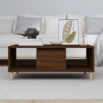 vidaXL Măsuță de cafea, stejar maro, 90x50x36,5 cm, lemn prelucrat vidaXL Măsuță de cafea, stejar maro, 90x50x36,5 cm, lemn prelucrat