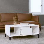 vidaXL Măsuță de cafea, alb, 90x50x36,5 cm, lemn prelucrat vidaXL Măsuță de cafea, alb, 90x50x36,5 cm, lemn prelucrat