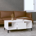 vidaXL Măsuță de cafea, alb extralucios, 90x50x36,5 cm, lemn compozit