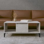 vidaXL Măsuță de cafea, gri beton, 90x50x36,5 cm, lemn prelucrat