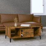 vidaXL Măsuță de cafea, stejar fumuriu, 90x50x36,5 cm, lemn prelucrat vidaXL Măsuță de cafea, stejar fumuriu, 90x50x36,5 cm, lemn prelucrat