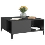 vidaXL Măsuță de cafea, negru, 80x80x36,5 cm, lemn prelucrat vidaXL Măsuță de cafea, negru, 80x80x36,5 cm, lemn prelucrat